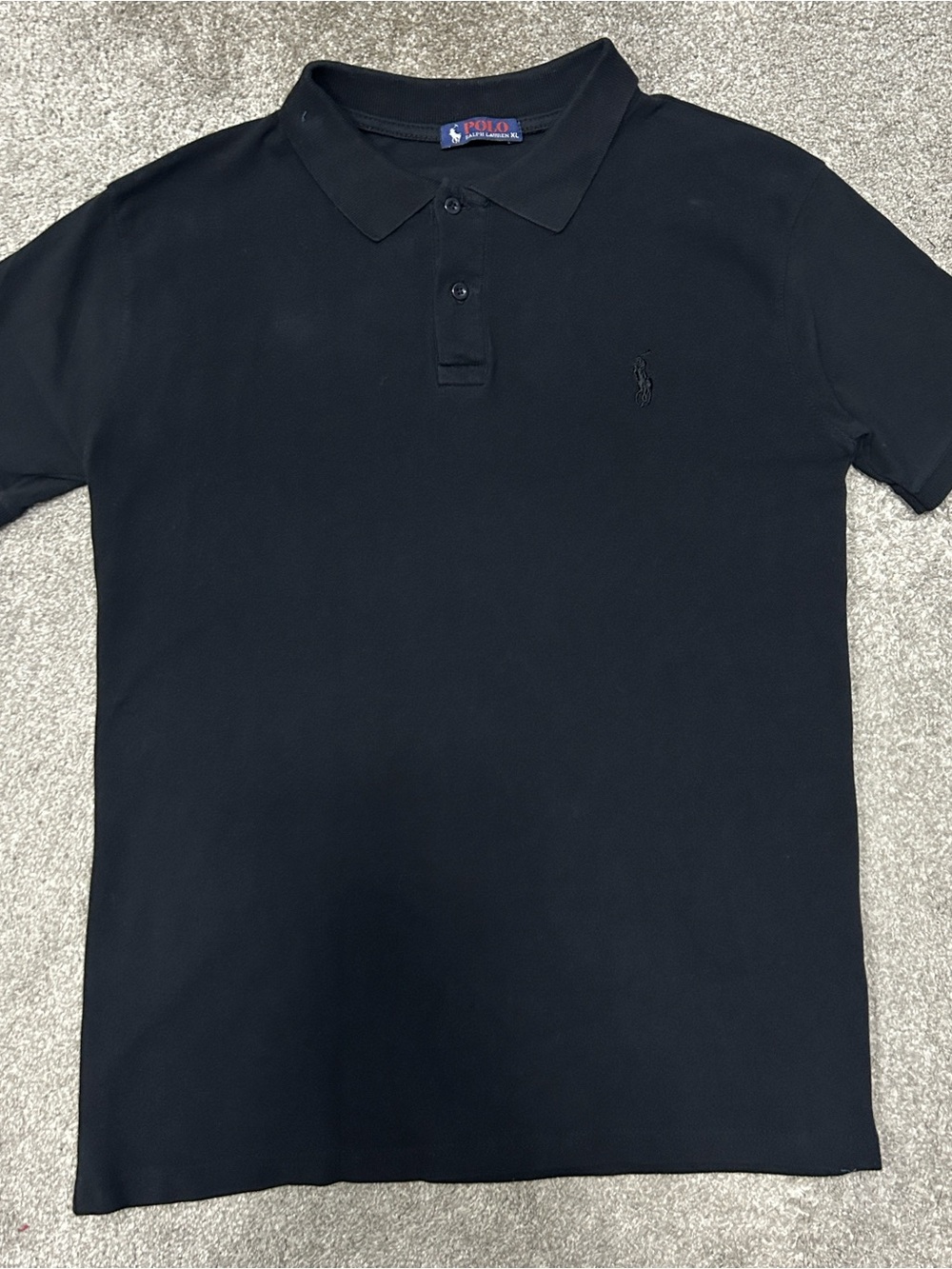 Vintage 90s Polo Ralph Lauren All Black Classic Short Sleeve Polo